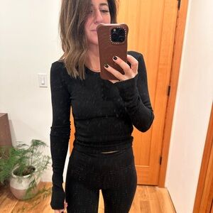 Agolde Alma shrunken long sleeve ribbed top